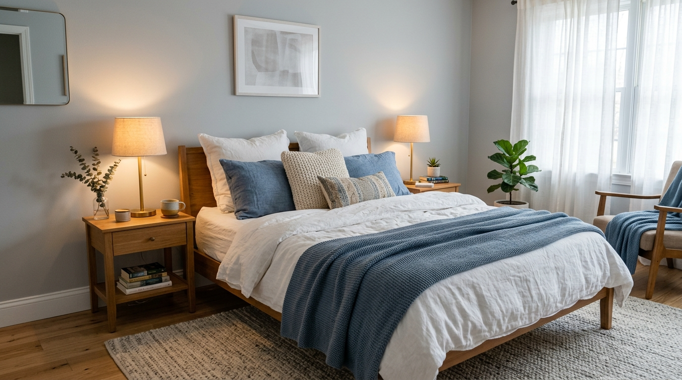 Add lighting that makes the palette cozy